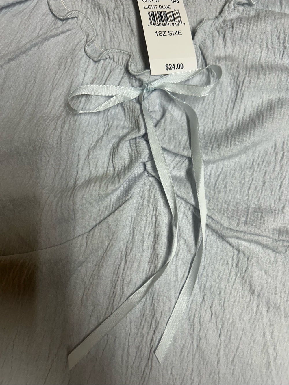 Light Blue Ruffle Tie-Front Tank Top by PacSun - Picture 3 of 7